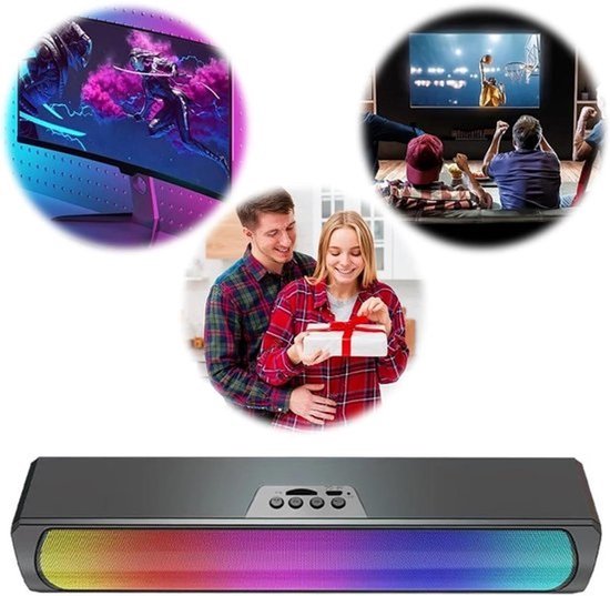 Computerluidspreker - Soundbar PC Luidspreker - Gaming en Film - RGB Verlichting Bluetooth 5.0 - 28cm Breed — afbeelding 3