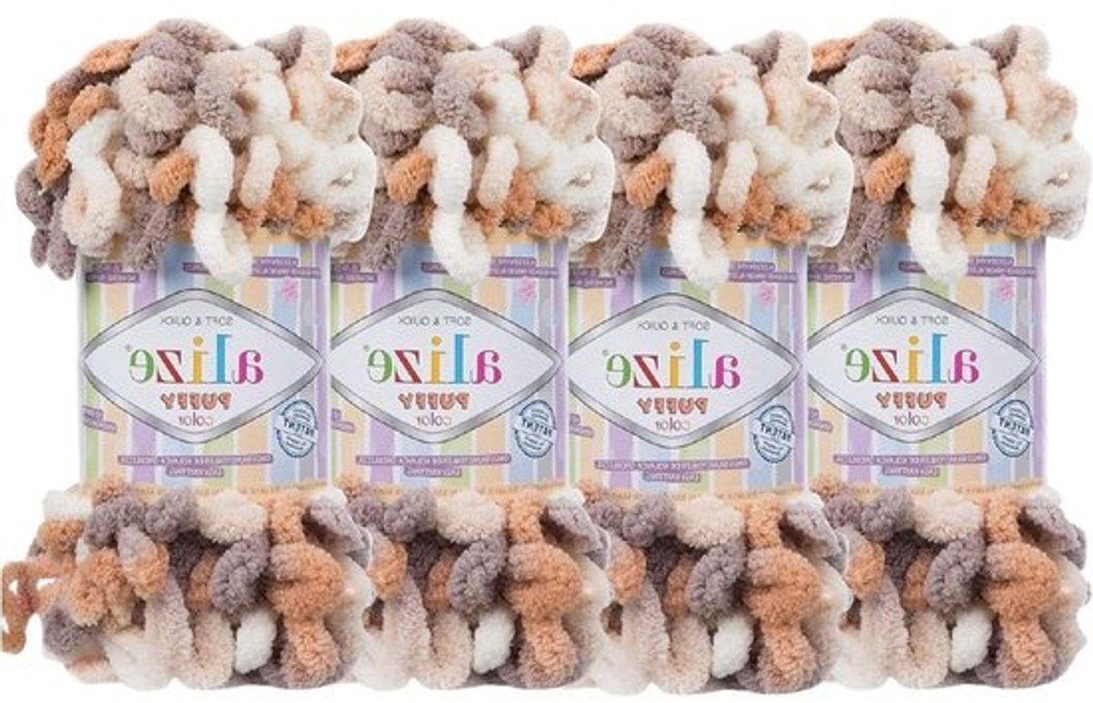 Gezwollen Dekengaren - Loop Garen Baby - Dekens Breien - Voorgevormde Lussen - 400 gram - Meerkleurig