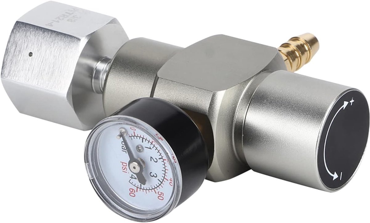 CO2 Gas Controller met Adapter voor Soda Meter, Geschikt voor Flessen en Gasleidingen, Eenvoudige Installatie en Gebruik