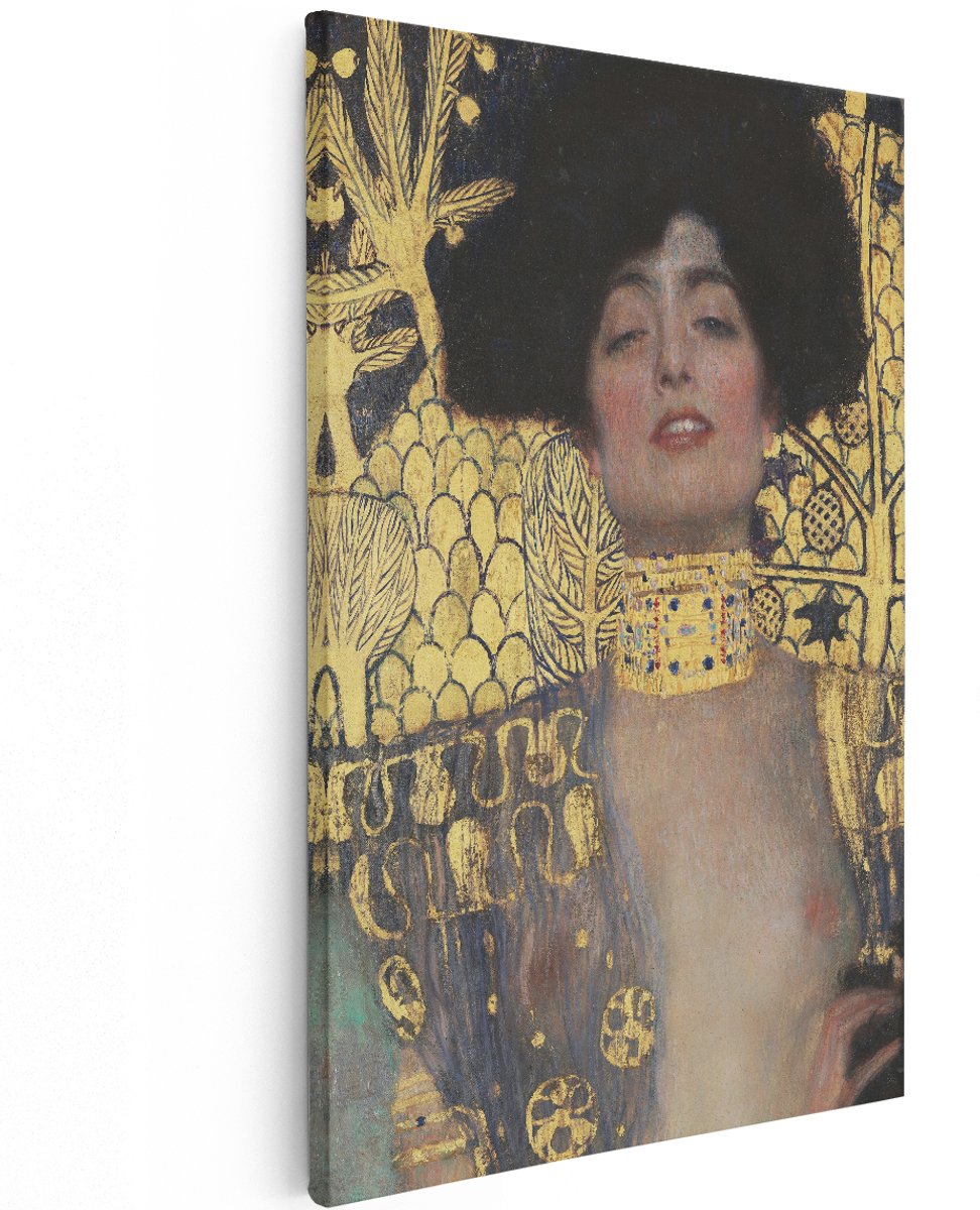 Artaza Canvas Schilderij Judith I - Gustav Klimt - 120x180 cm - Groot - Kunst - Wanddecoratie Woonkamer