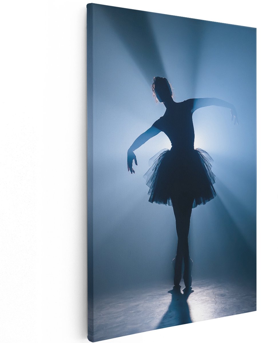 Artaza Canvas Schilderij Ballerina Silhouet - Ballet - 120x180 cm - Groot - Wanddecoratie Woonkamer - Schilderijen - Muurdecoratie