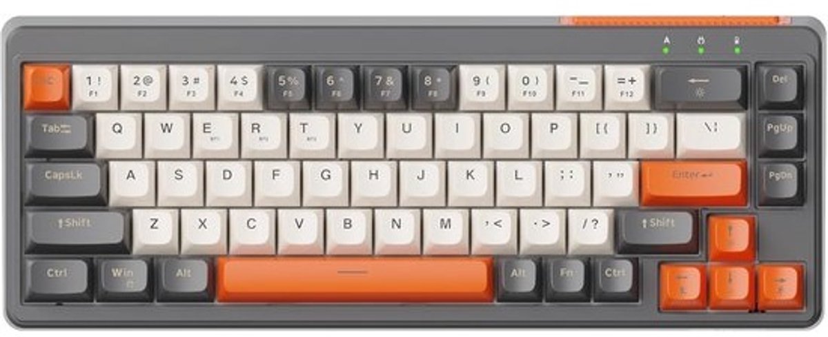 Draadloos 65% Gaming Toetsenbord QWERTY Stille Membraantoetsen met RGB Verlichting en 2000mAh Batterij