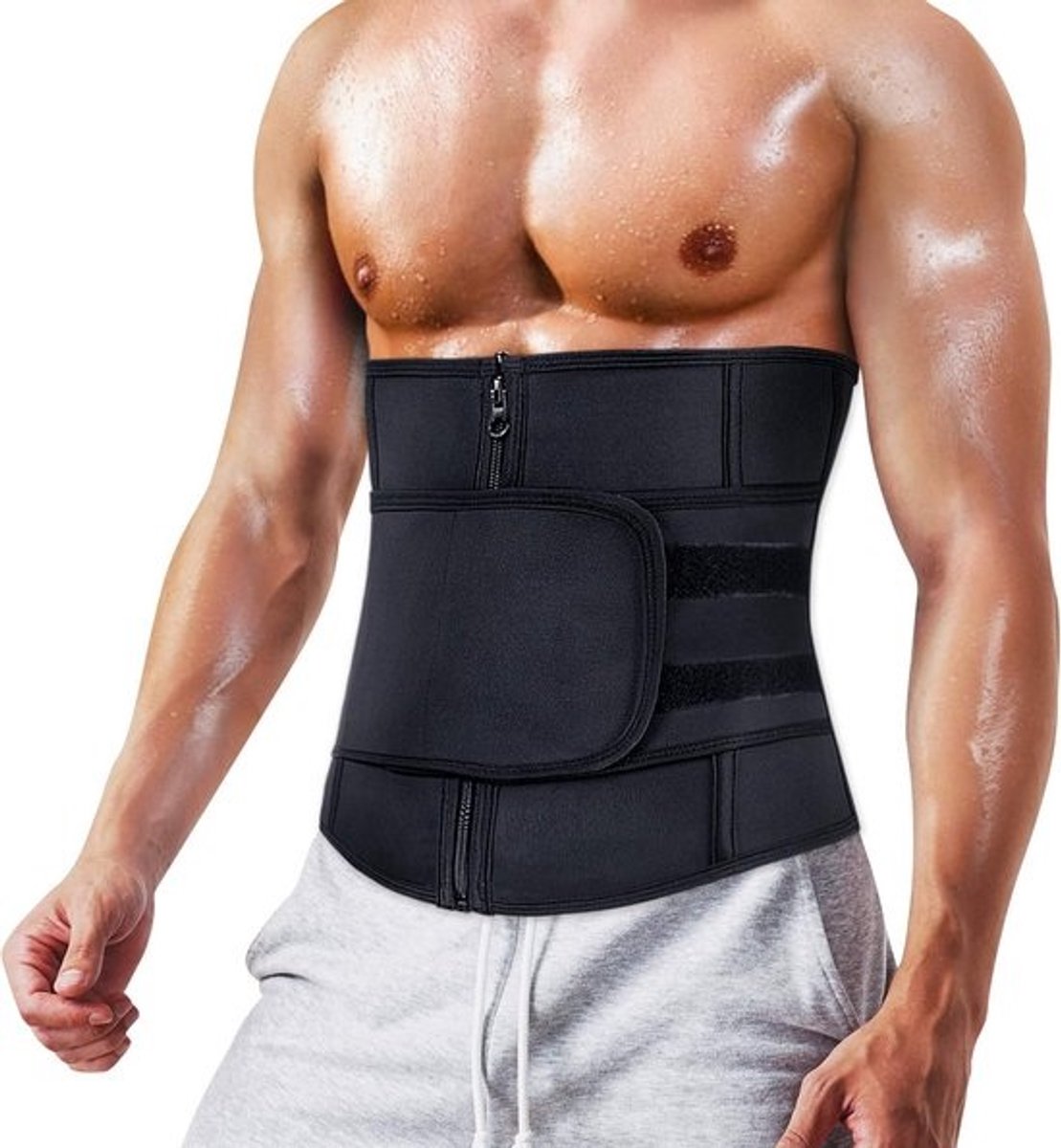 Trainingsriem voor Mannen: Verstelbare Taille Trainer met Rugsteun voor Zweten en Compressie