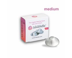 Silverette ® originele zilveren tepelkapjes maat MEDIUM 925 Zilver tepelbescherming nursing cups