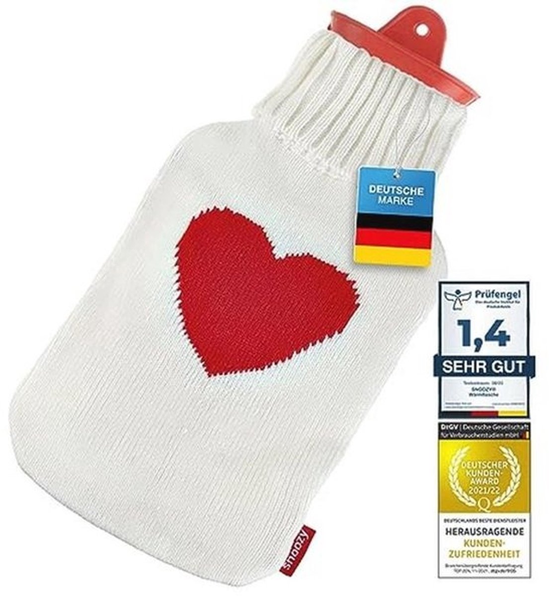 XXL Warmwaterkruik met Zachte en Knuffelige Cover - 2 Liter Natuurrubber voor Langdurige Warmte
