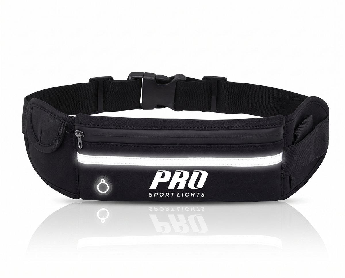 Hardloopriem Telefoon Running Belt - Heuptas Hardlopen Verstelbaar & Reflecterend - Telefoonhouder Waterdicht Zwart