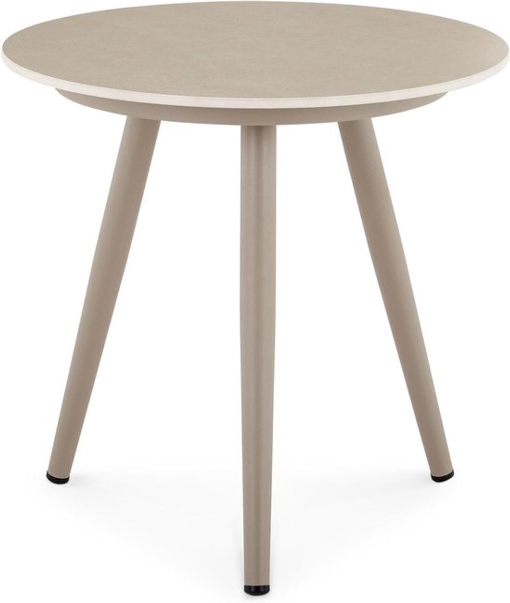 Moderne Bijzettafel met Rond Tafelblad van Sintersteen en Aluminium Frame