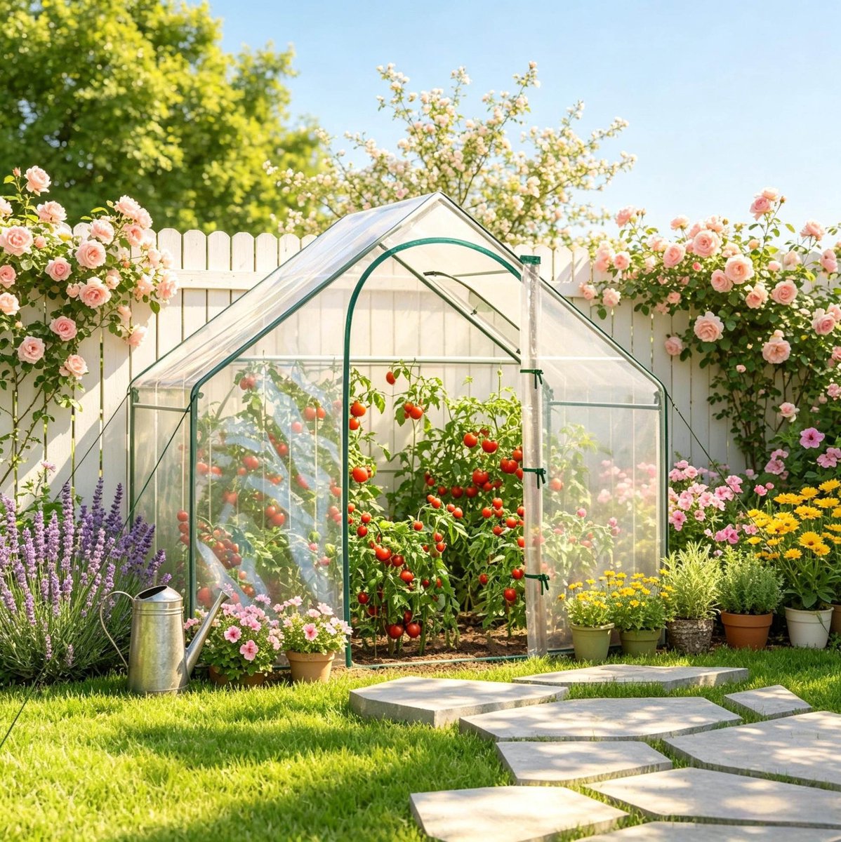 Kas Compacte Foliekas Met Ritsdeur En Ventilatieraam 180 x 100 x 168 cm PVC Staal Groen Voor Tomaten En Planten In De Tuin