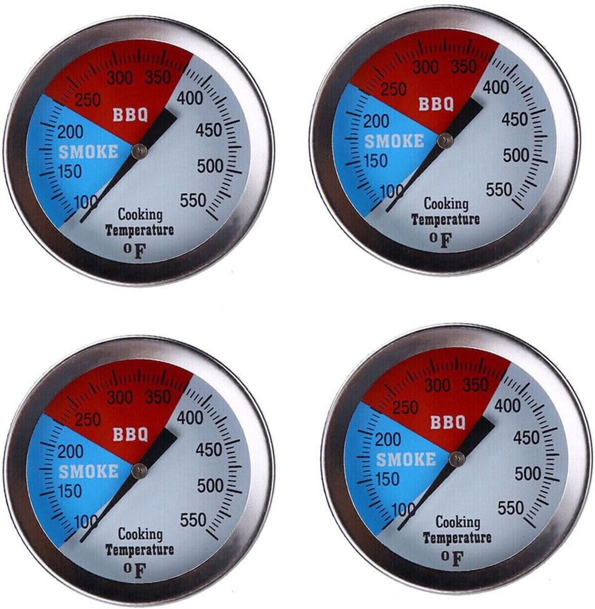 4-delige Barbecuethermometer, Digitale Temperatuurmeter voor Barbecue, Grill en Rookoven, Keukenthermometer met 4 Meetpunten