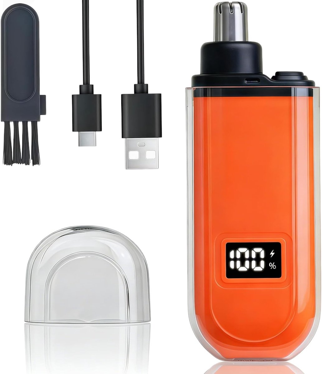 Unisex elektrische neushaartrimmer, oplaadbare mini-reistrimmer, geschikt voor neus- en oorhaar, draagbaar ontwerp met led-display, een geweldig cadeau.