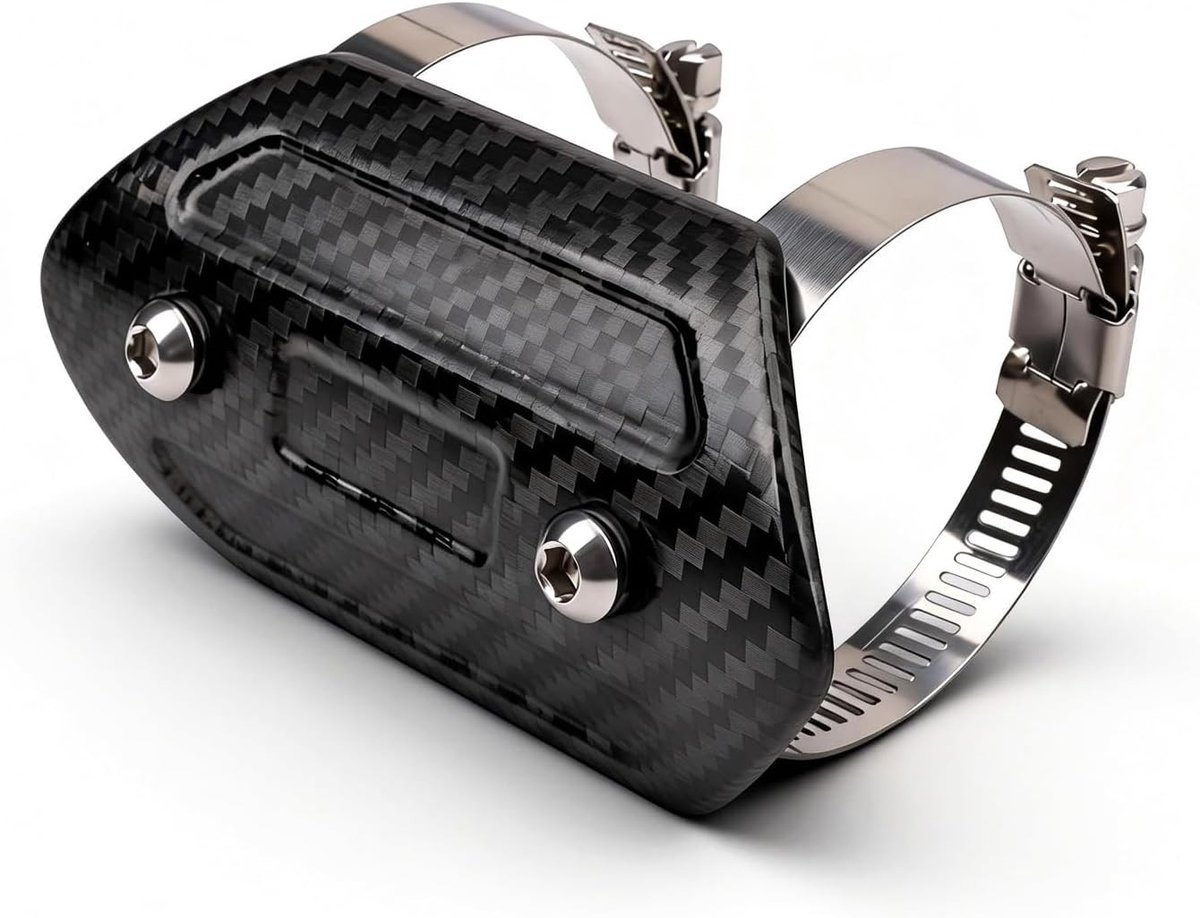 Universele Carbon Fiber Uitlaat Warmtebescherming voor Motorfiets - Beschermende Deksel voor Uitlaatpijp (Afmeting: 110 x 60 mm)