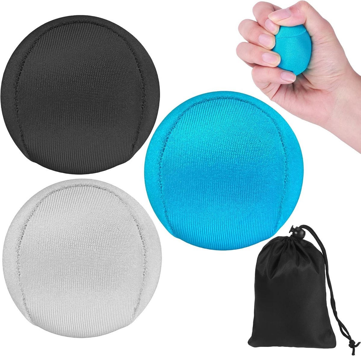 Set van 3 Anti-Stress Ballen voor Ontspanning, Gripversterking en Oefeningen tegen Angst