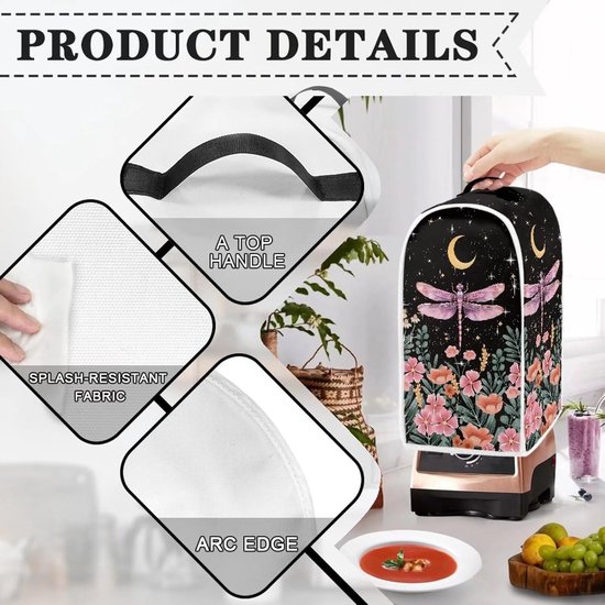 Floral Print Keuken Blender Hoes voor Stofbescherming, Vlekbestendig en Geschikt voor Mixers en Koffiemakers — afbeelding 4