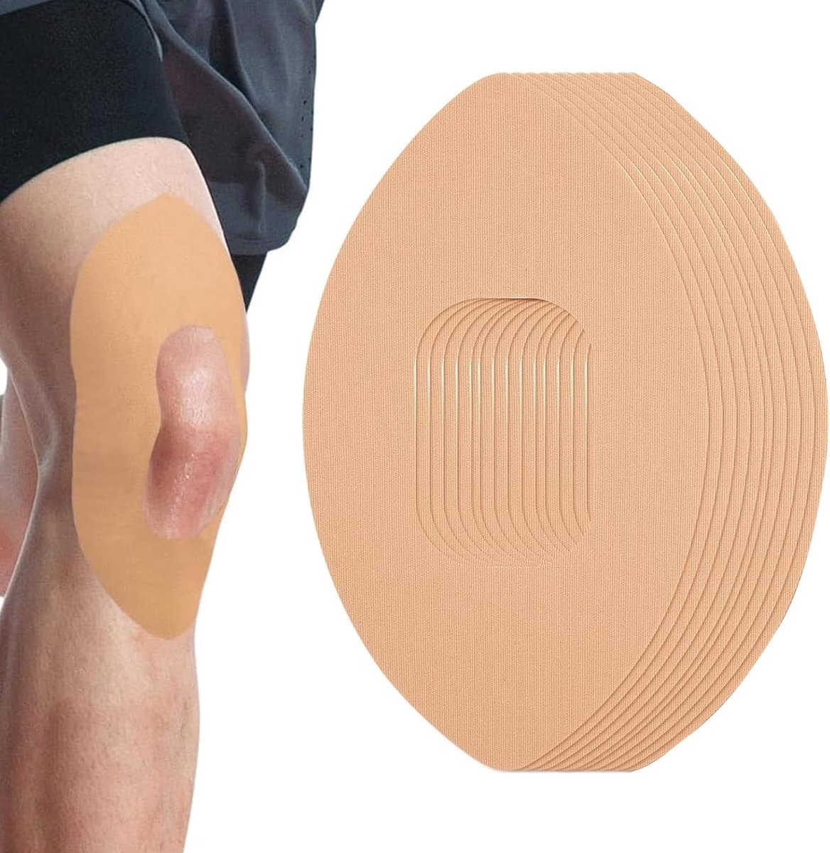 Kinesio Tape voor Knieën, Set van 10 Vooraf Geknipte Kinesiology Band voor Ondersteuning, Elastische Sportband voor Stabiliteit en Pijnverlichting