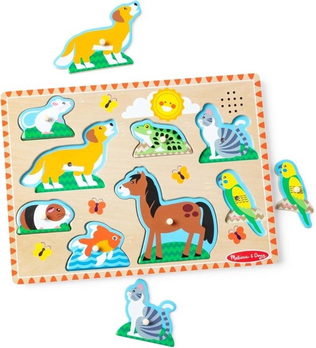 Huisdieren Geluid Puzzel - Educatieve Puzzel - Kind Ontwikkeling - Realistische Geluiden - 30 x 22 cm - Meerkleurig