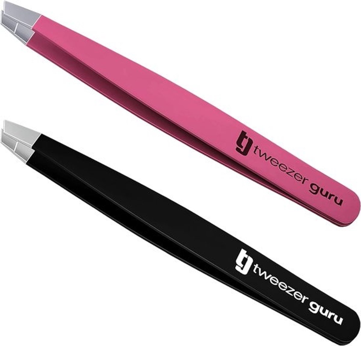 Precisie Pincet Set - Beauty Tools - Nauwkeurig Haar Verwijderen - Professionele RVS Tip - 11.7 cm Lengte - Zwart Roze
