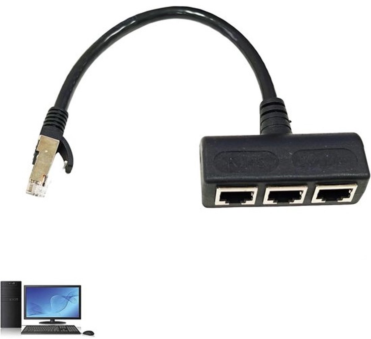 Ethernet Splitter - LAN Verdeler - Netwerk Uitbreiding - 1 Stekker naar 3 - Compact Ontwerp