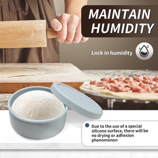 Ideale Opbergdozen voor Pizzadeeg, Hittebestendig en Antikleef, Ruimtebesparend, Set van 2 voor Vriezen en Bakken — afbeelding 3