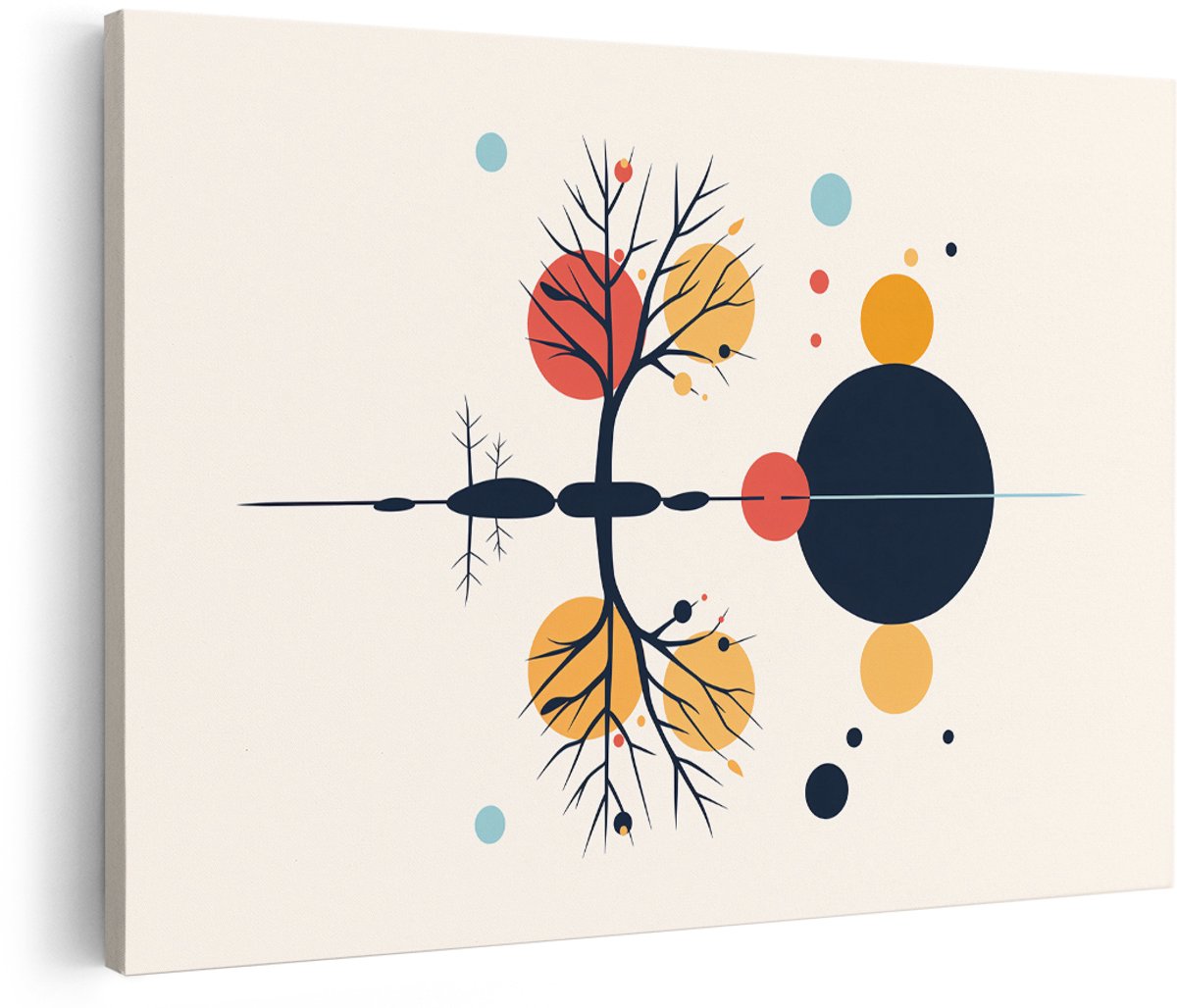 Artaza Canvas Schilderij Abstract - 180x120 cm - Groot - Wanddecoratie Boom - Muurdecoratie Minimalistisch - Geometrische Decoratie Woonkamer