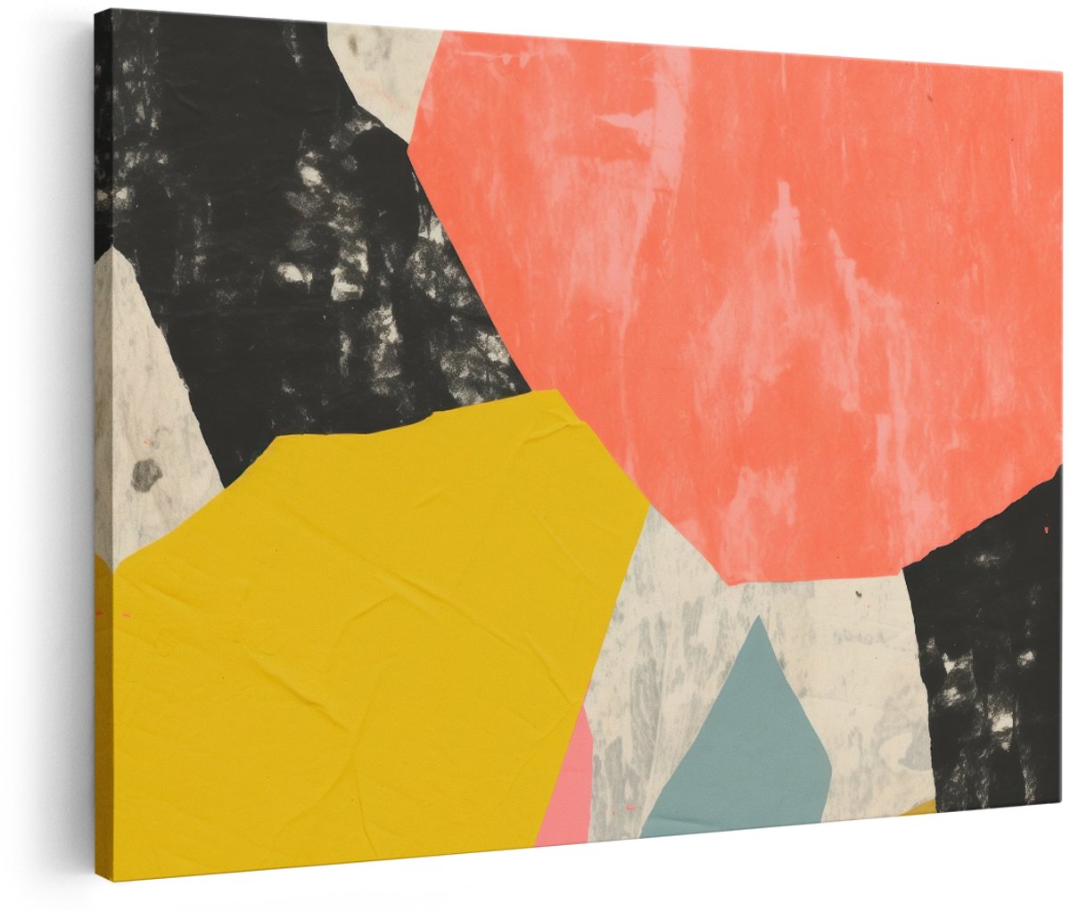 Artaza Canvas Schilderij Abstract - 180x120 cm - Groot - Wanddecoratie Modern - Muurdecoratie Geometrisch - Decoratie Kleurrijk - Schilderijen Op Canvas