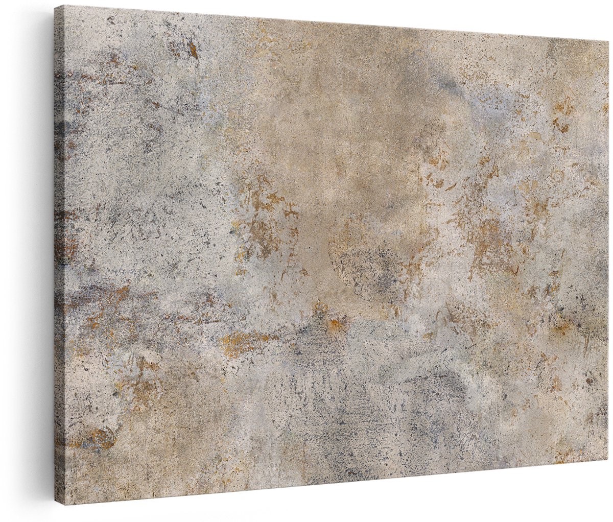 Artaza Canvas Schilderij Abstracte Kunst - Grijze Cement - 180x120 cm - Groot - Wanddecoratie Woonkamer - Schilderijen - Muurdecoratie
