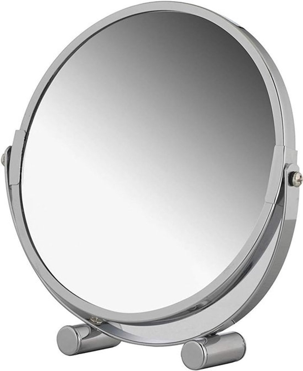 Vergrotende make-upspiegel - badkamerspiegel met 3-voudige vergroting - 1 stuk - verchroomd - 17 cm Ø