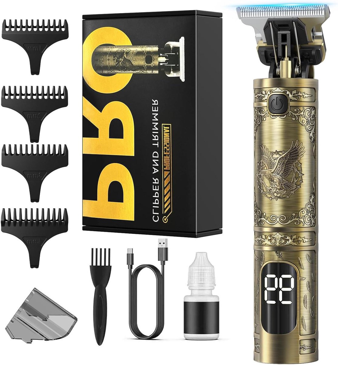 Baardtrimmer Heren - Gezichtshaar Trimmer - Strakke Baard - Precisie Snijblad - 153 cm - Zwart