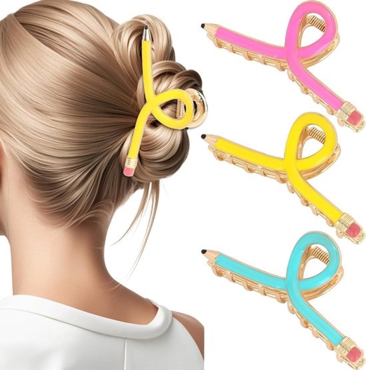 Grote Haar Klauw Clips voor Dik en Dun Haar - Leuke School & Kantoor Accessoires