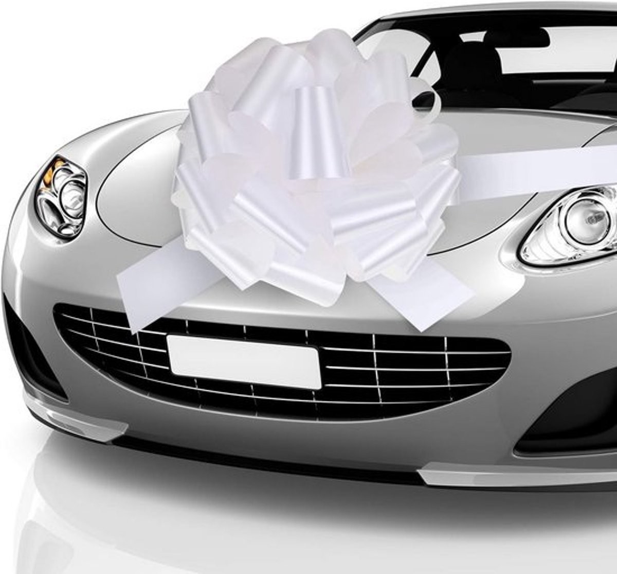 Grote Witte Auto Strik met Lint voor Bruiloft en Cadeau Decoratie