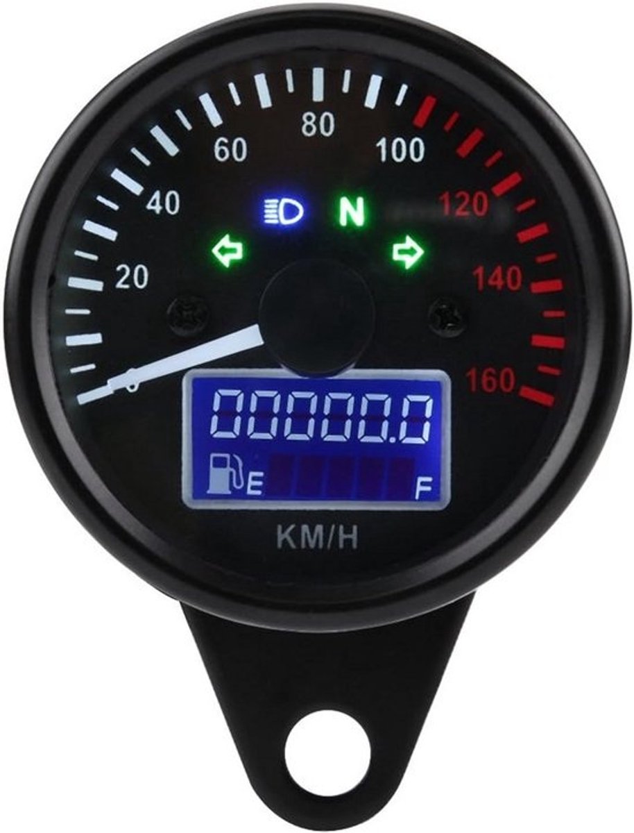 Universele LCD Digitale Snelheidsmeter voor Motorfietsen 0-160 KM/H