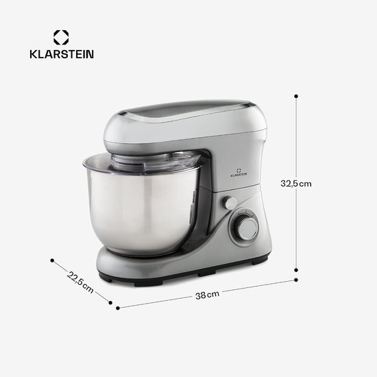 Keukenmachine Mixer - Bakmachine Standmixer - Zelf Bakken - Planetair Roersysteem - 5 Liter Kom - Zilver — afbeelding 5