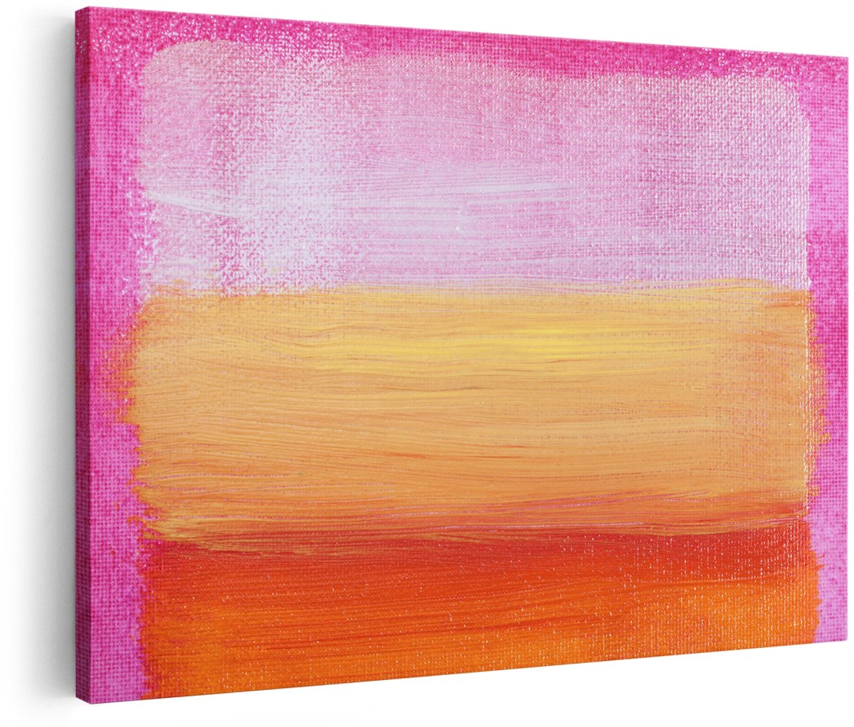 Artaza Canvas Schilderij Abstract - 180x120 cm - Groot - Wanddecoratie Modern - Muurdecoratie Kleurrijk - Decoratie Woonkamer - Schilderijen Op Canvas - Roze