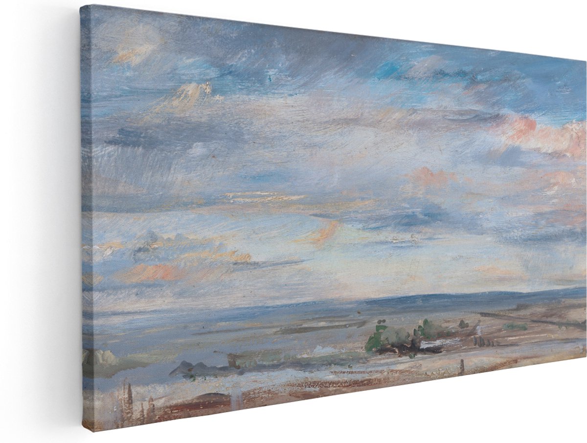 Artaza Canvas Schilderij Natuur - 180x90 cm - Groot - Wanddecoratie Landschap Vlaktes - Muurdecoratie Wolken - Kamer Accessoires Woonkamer