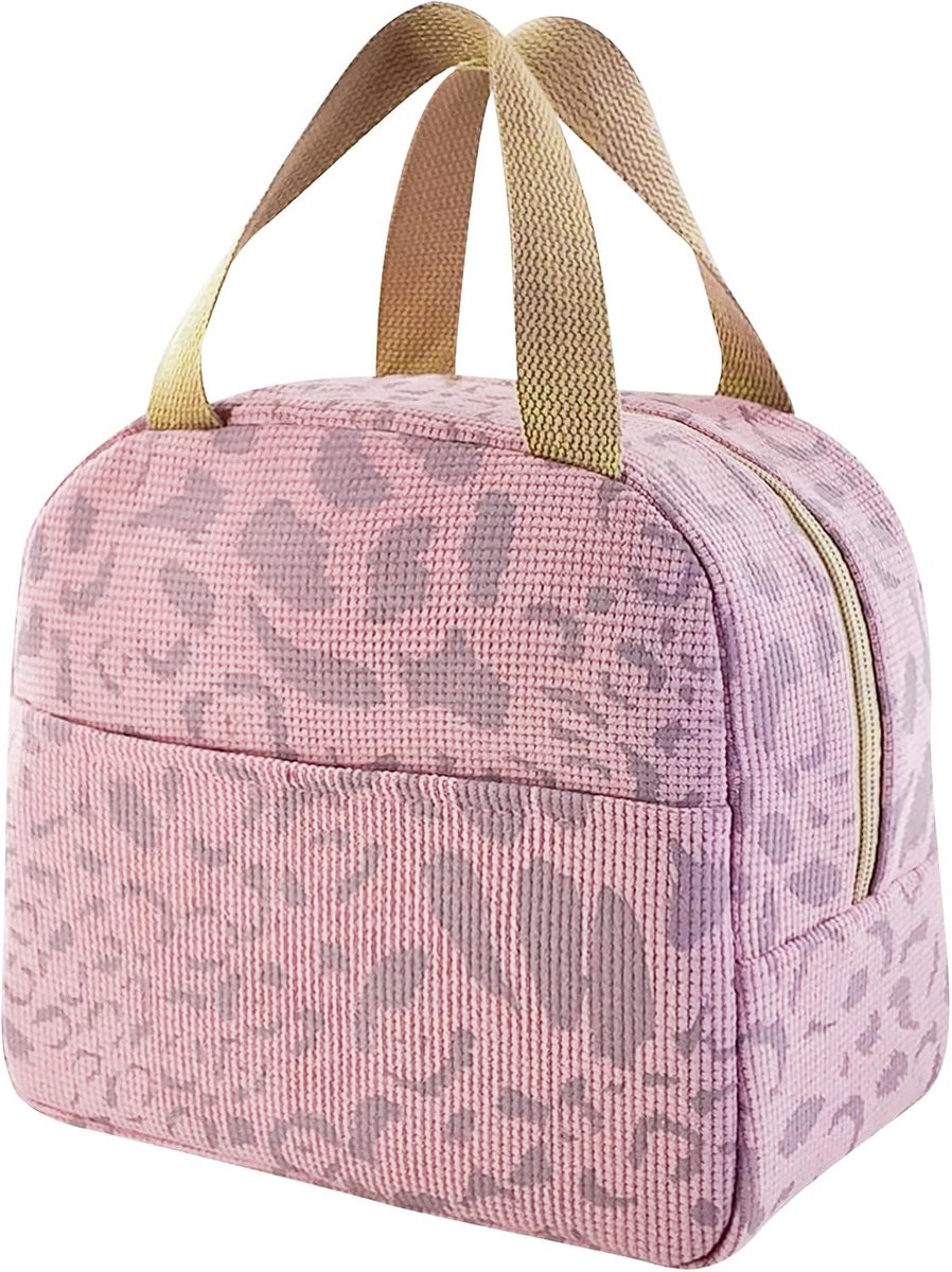 Unisex lunchtas – herbruikbare, lekvrije, geïsoleerde/gekoelde draagtas, lichtgewicht en warmte-isolerend, geschikt voor kantoor, sportschool, strand en reizen-23*14*20cm，Roze