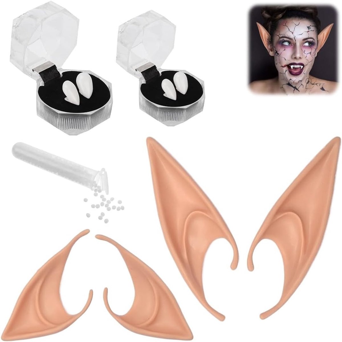 Elforen en Tandenfeeoren Set van 2, Latex Goblinoren voor Cosplay, Halloween, Feest en Kerstmis