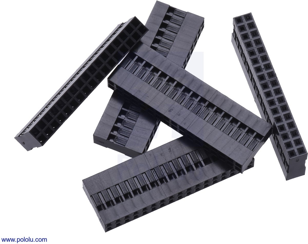 2,54 mm Dupont Krimpconnectorbehuizing: 2×17-Pins – 5 stuks – Pololu-1989
