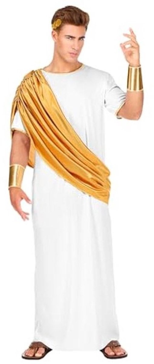 Caesar Kostuum voor Heren - Romeinse Heerser Toga met Lauwerkrans en Accessoires