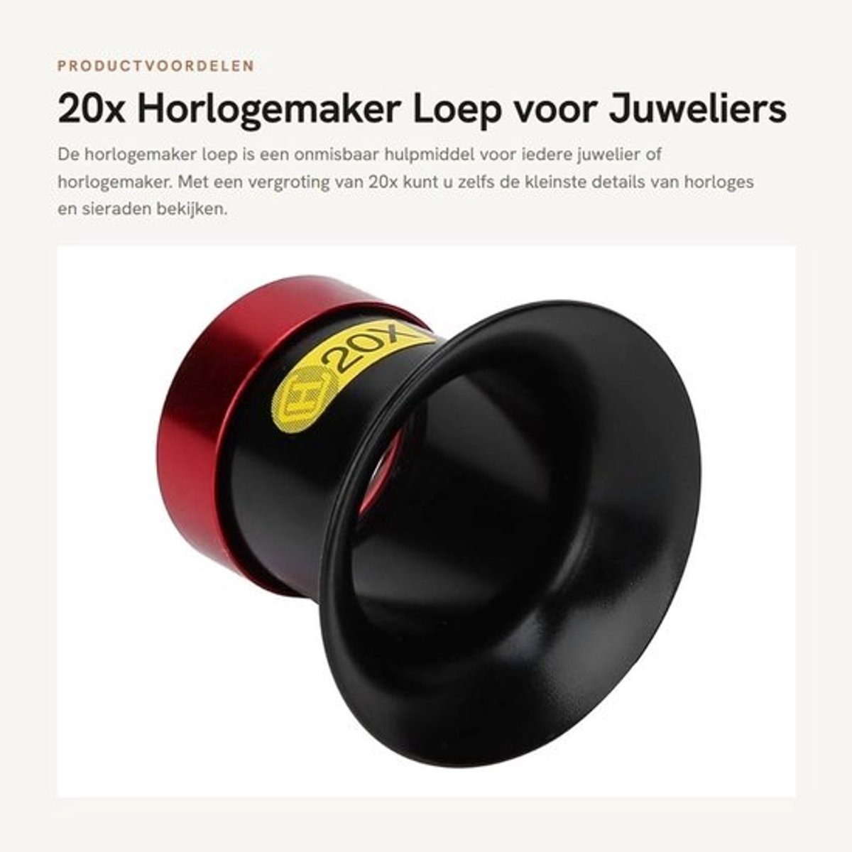 Dailygoods- Oogvergrootglas 20X - Aluminium Vergrootglas - Horloge