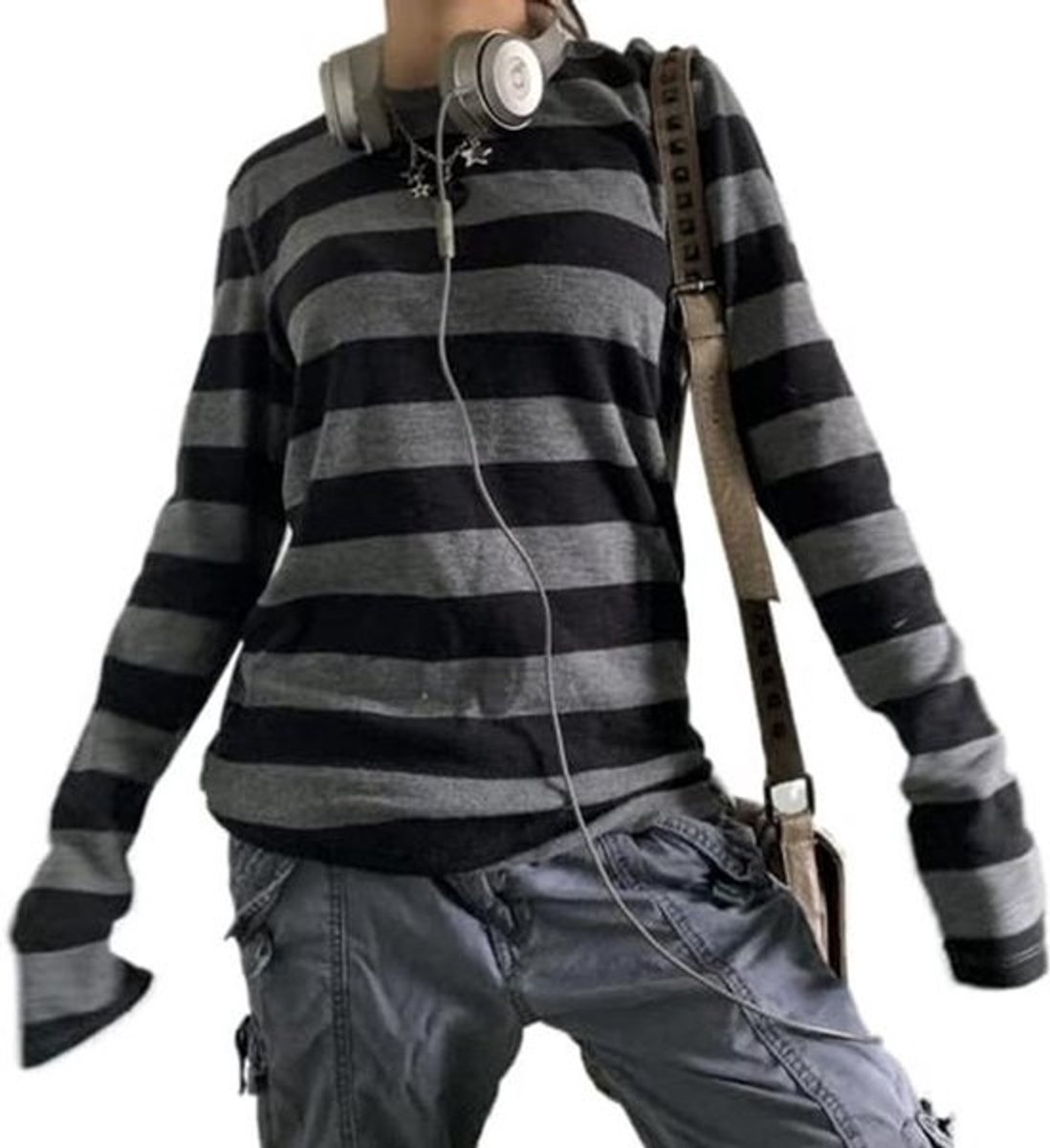 Dames Y2K Lange Mouwen T-Shirt met Sterrenprint - Aesthetic Sweater voor Casual en Feestelijke Gelegenheden