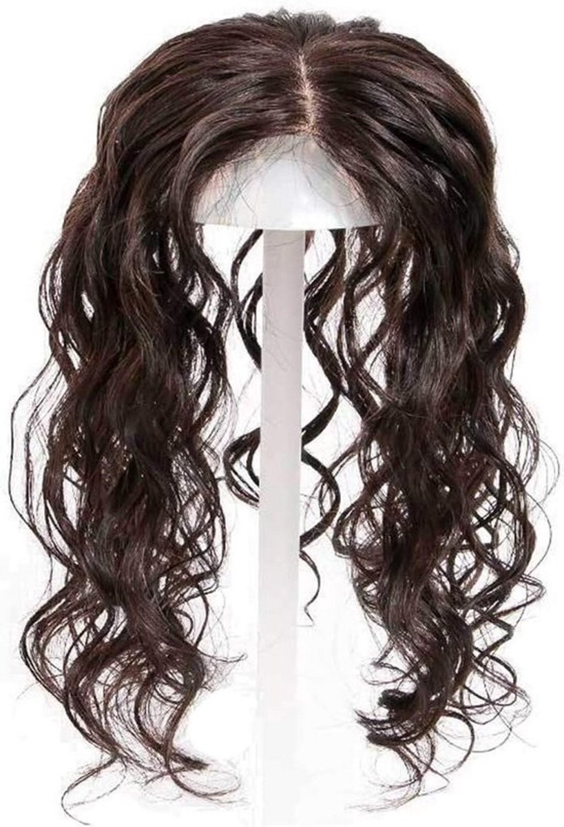 Haarstuk Kroon Topper voor Dames met Dunner Wordend Haar - 10 Inch Natuurlijk Zwart Echt Menselijk Haar