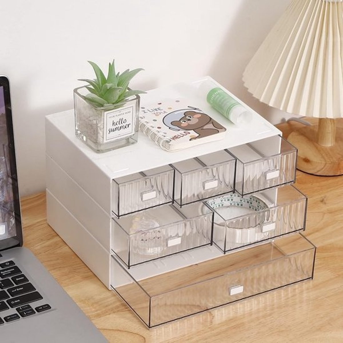 Bureau-organizer met Stapelbare Opbergdozen en 6 Laden voor Desk en Make-up
