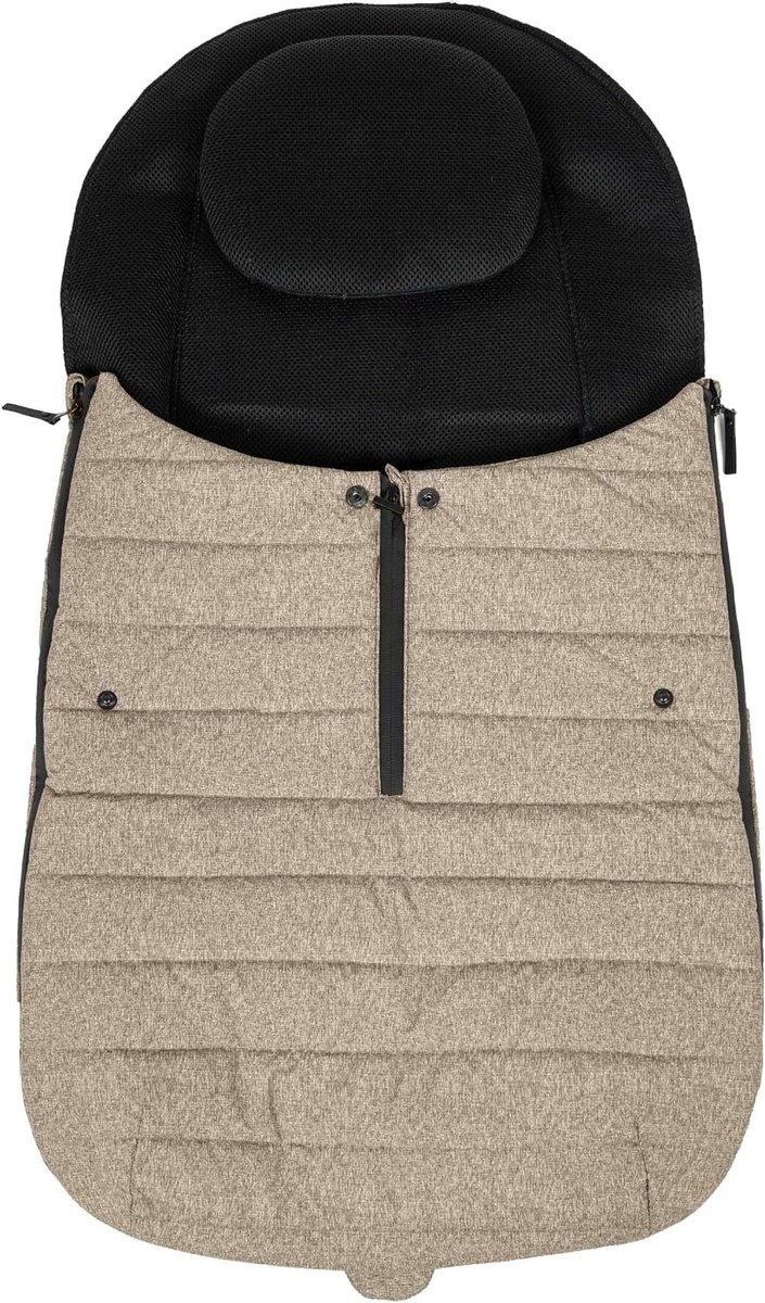 Baby Voetenzak - Kinderwagen Accessoire - Comfortabel Reizen - Traagschuim Hoofdsteun - Universeel - Beige