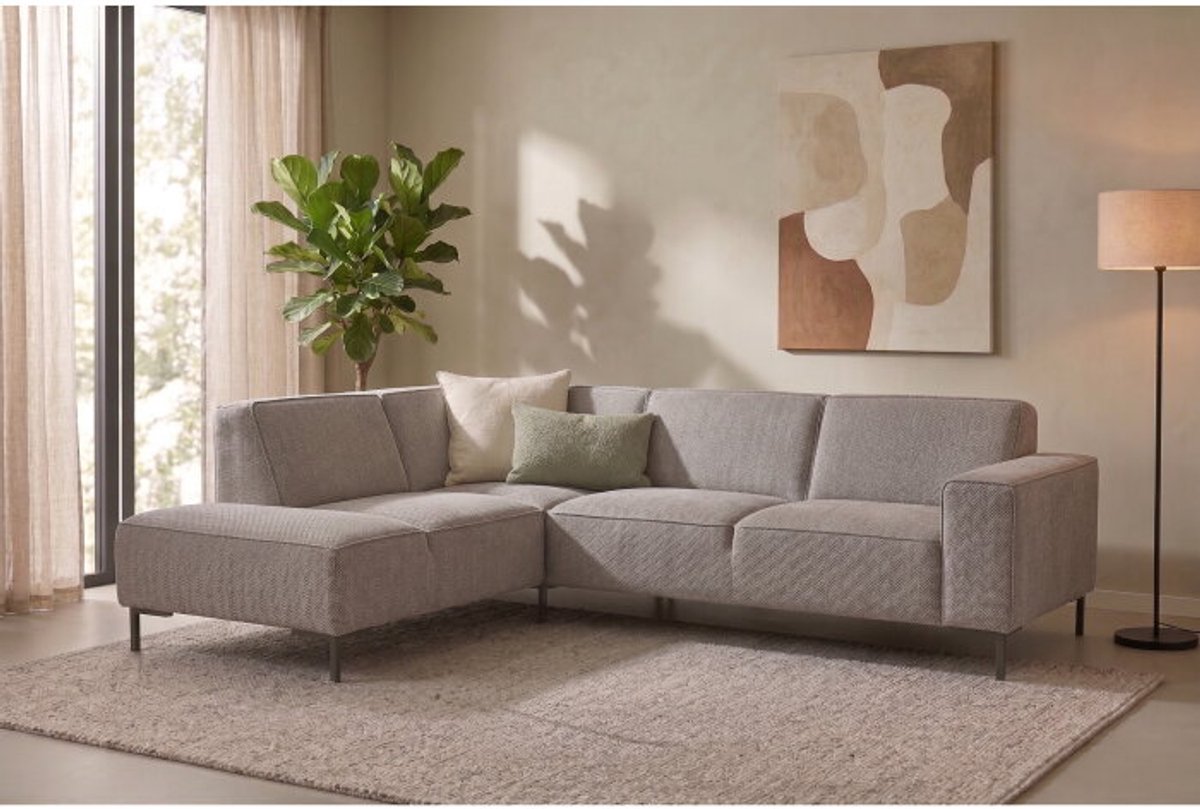 Hoekbank Riva Beige - Glow 4 – Ottomane Links – 262x195 cm