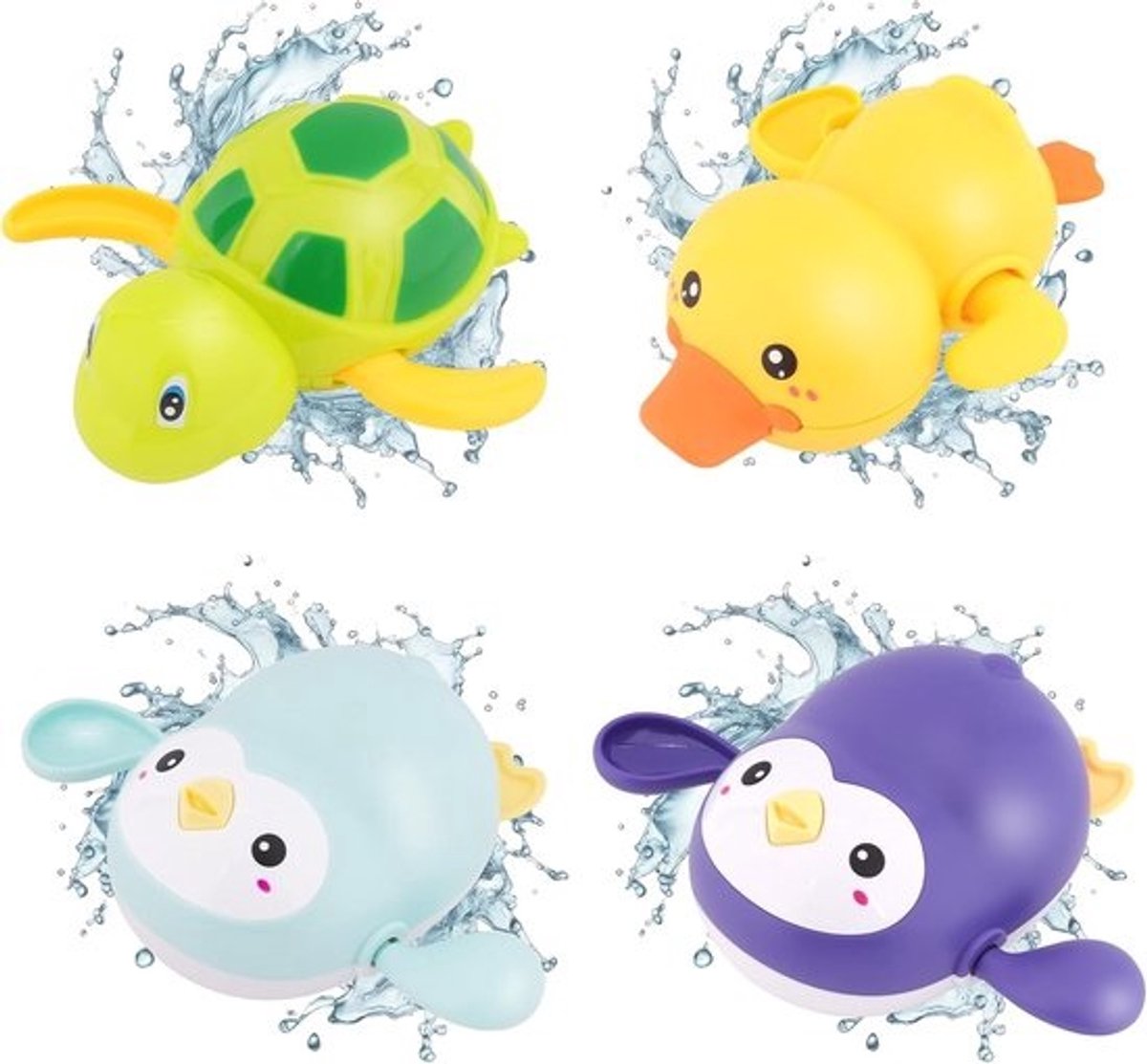 Interactief Badspeelgoed voor Kinderen van 1 tot 4 Jaar - 4 Stuks Waterspeelgoed voor Badderen, Zwemmen en Spelen