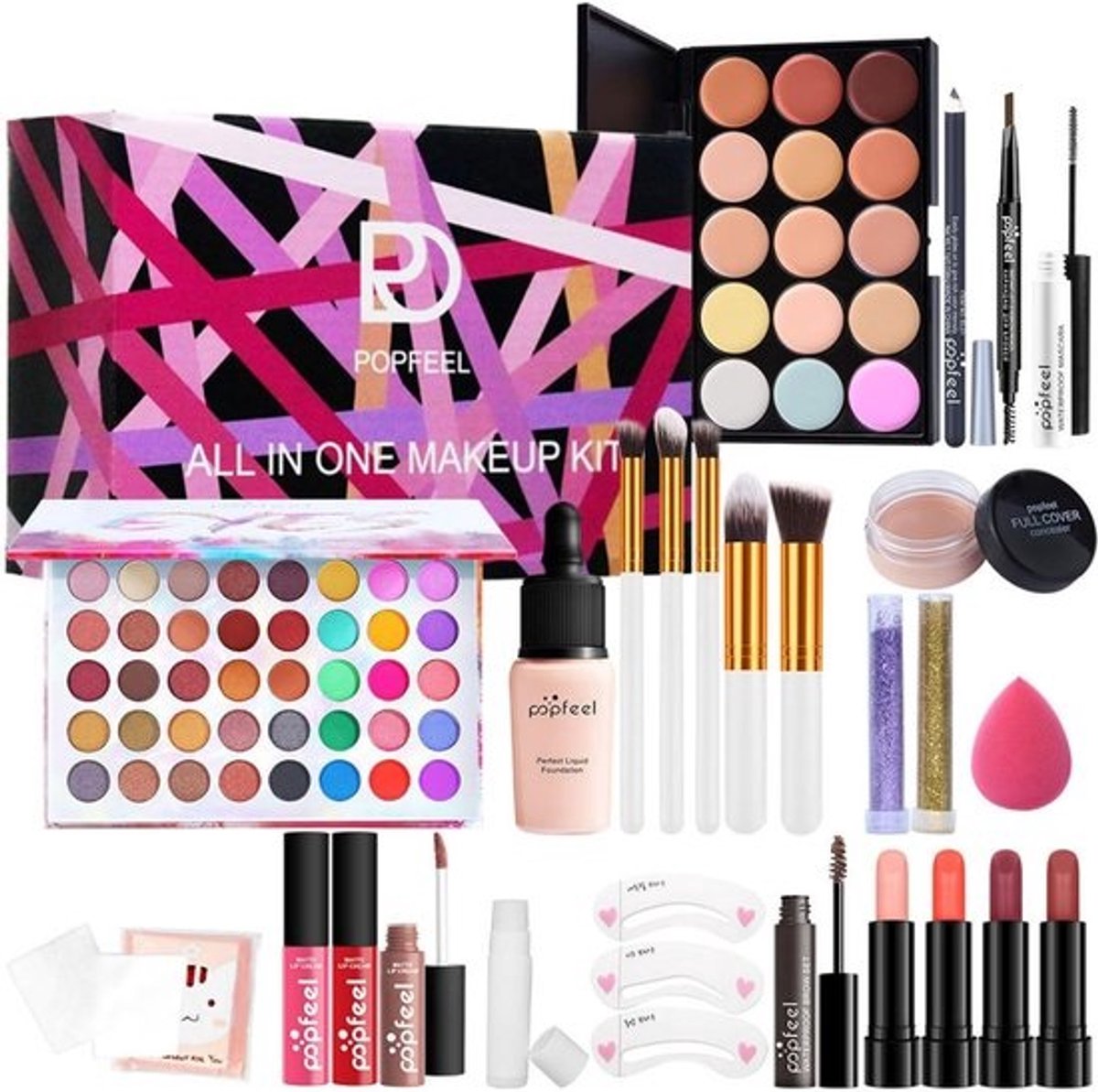 Complete Make-up Startset voor Dames en Tienermeisjes - Draagbaar en Reisformaat