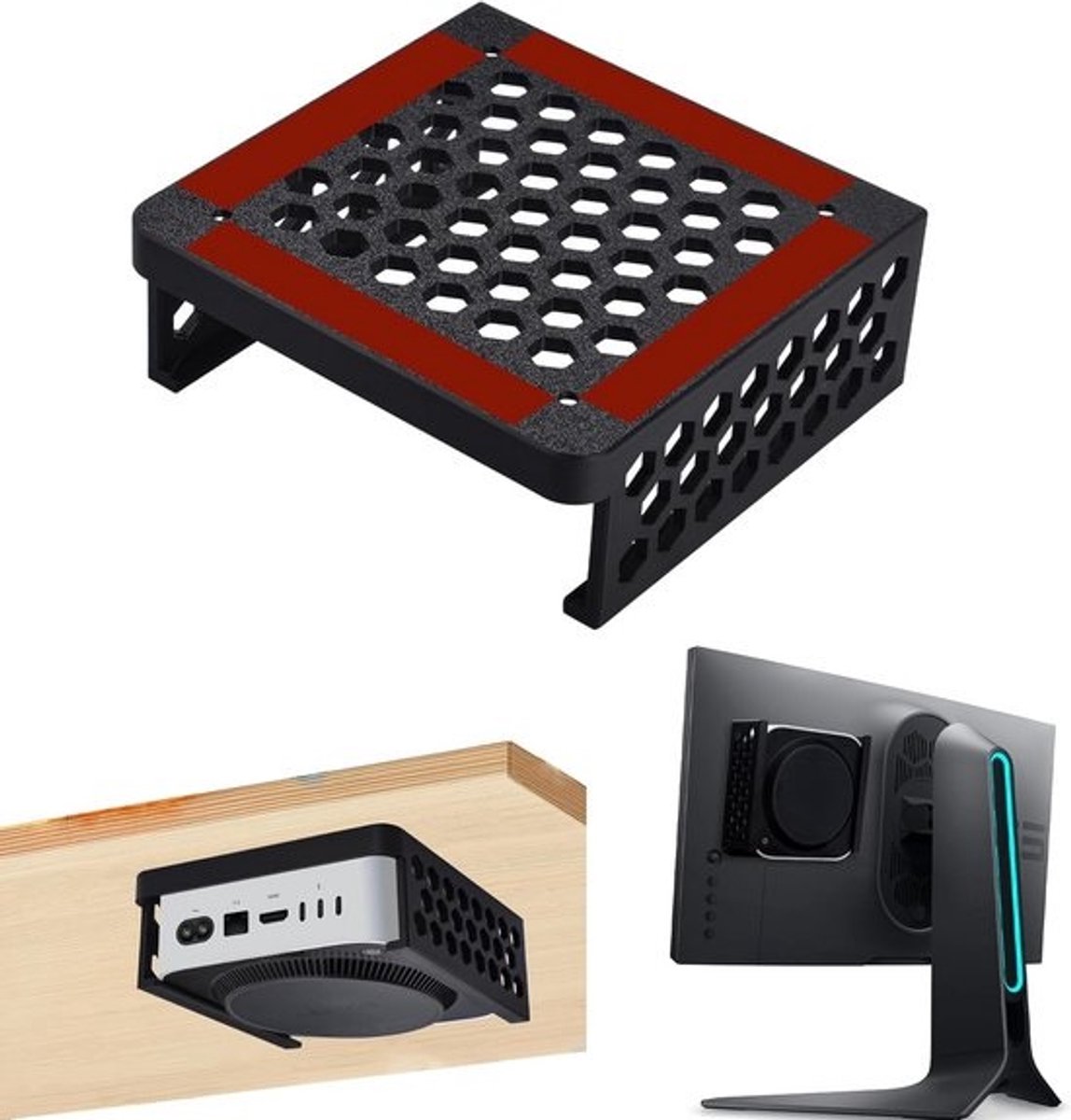 Onder-Bureau Montagebeugel voor Mac Mini M4/M4 Pro Houder voor Monitorbevestiging