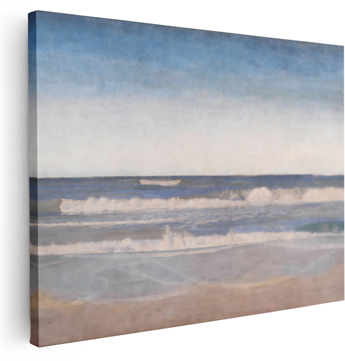 Artaza Canvas Schilderij Zee Landschap - 160x120 cm - Groot - Wanddecoratie Kustlijn - Muurdecoratie Strand Natuur - Schilderijen Op Canvas
