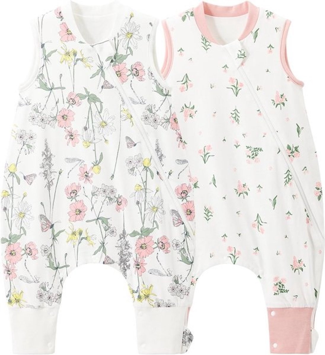 Babyslaapzak met voeten 2 stuks 1,0 TOG 100% Katoen voor Jongens en Meisjes
