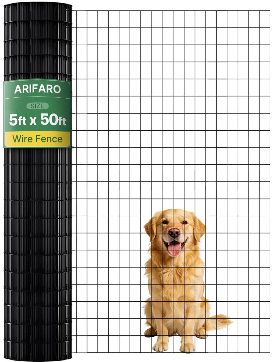 ARIFARO 1,5 m x 15,2 m gaas hekwerk (5 cm x 7,5 cm gaten) multifunctionele 2 mm rol PVC-coating, thermisch verzinkt - ShopVlot