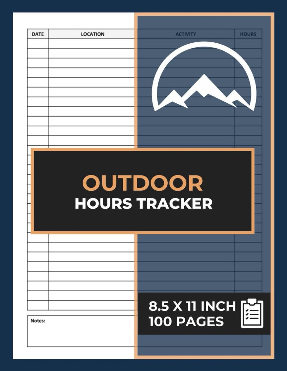 Outdoor Hours Tracker: Nature & Activity Log - 1000 Hours Outside Tracker - Playtime and Adventure Journal - 100 Pages - ShopVlot